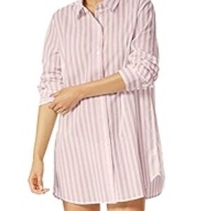 Anthropologie Purple and White Casual Button Down Shirt